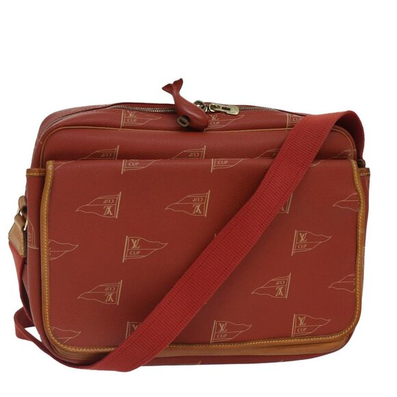 LOUIS VUITTON Cup Calvi Shoulder Bag Red Aboganie - Picture 1 of 15